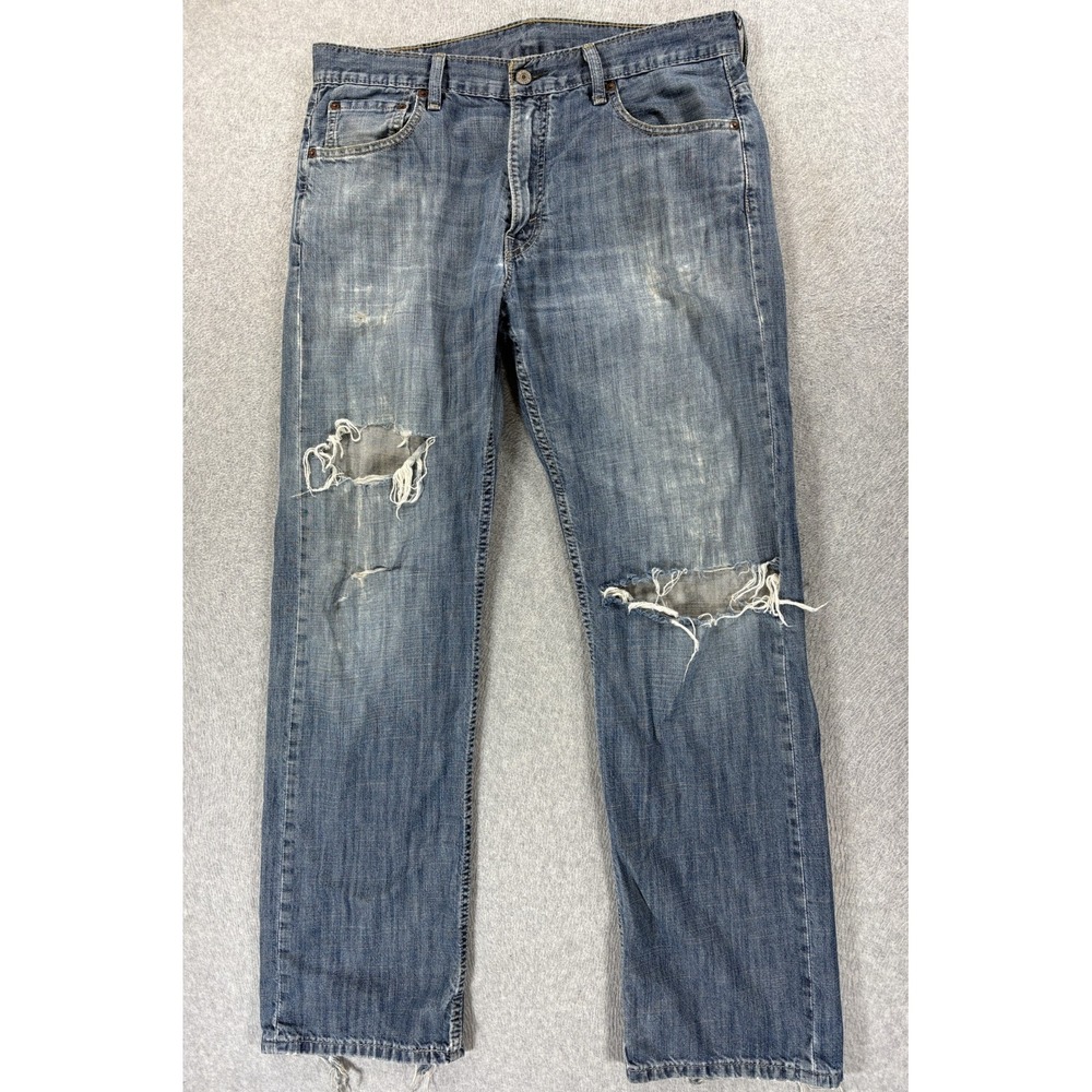 Levi's 569 Destroyed 5 Pocket Jeans‎ (Men's 36x32) Blue